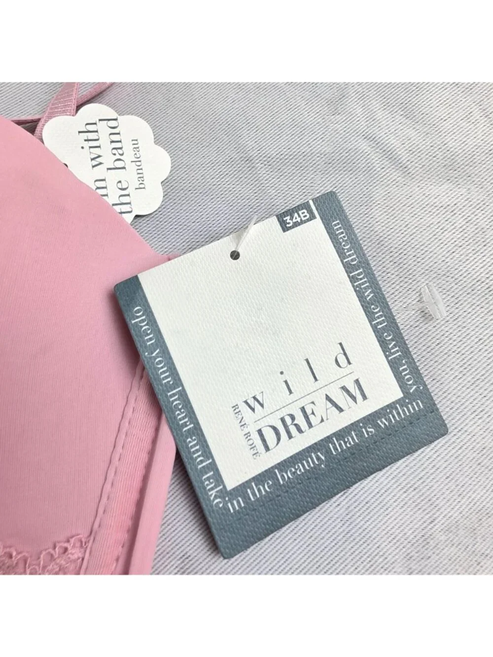 Rene Rofe Wild Dream Bra 34B Wireless Push Up Lace Bandeau Convertible NWT